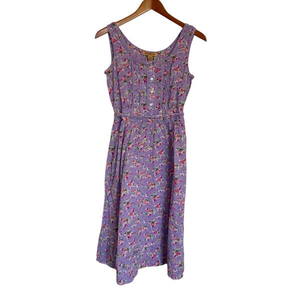April Cornell Dresses & Skirts - April Cornell Floral Midi Dress Women Small Lilac Purple Cottage Fairy Romantic